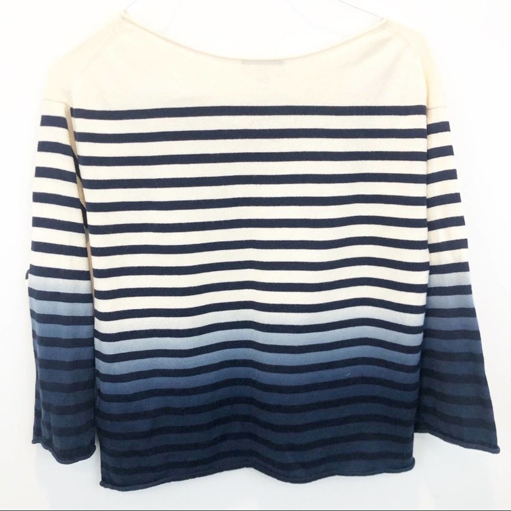 J. Crew Blue Ombré Striped Cotton Sweater Size XS - Picture 5 of 5
